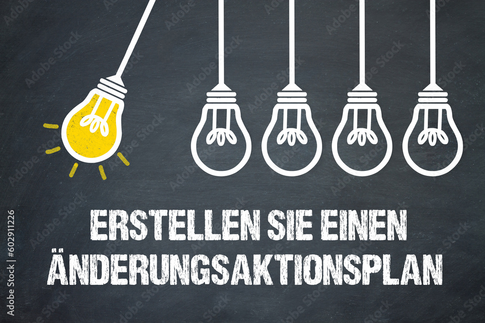 Naklejka premium Erstellen Sie einen Änderungsaktionsplan