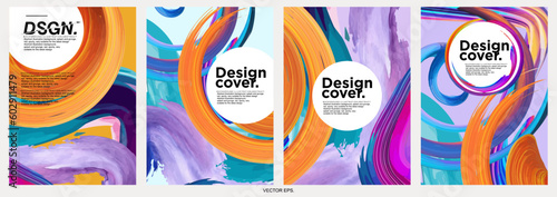 colorfull vector ilustration cover design set. Abstract blue liquid graphic gradient circle shape on cover book presentation. brochure layout and modern report flyers poster template.