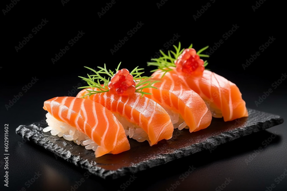 sushi nigiri salmon, Generative AI sushi nigiri salmon, Generative AI