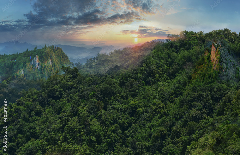 Obraz premium nature wallpaper There are mountains and trees in the background.
