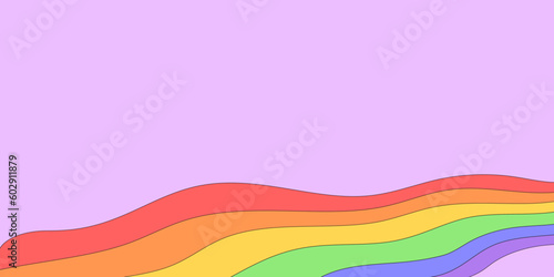 Rainbow lgbt flag colors background. Pride month, week or day celebration wallpaper. LGBTQ support social media banner or post template, greeting card or party, event, festival or parade invitation.