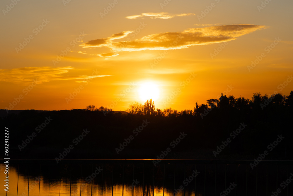 beautiful nature. incredible sunset over the river beautiful nature. incredible sunset over the river