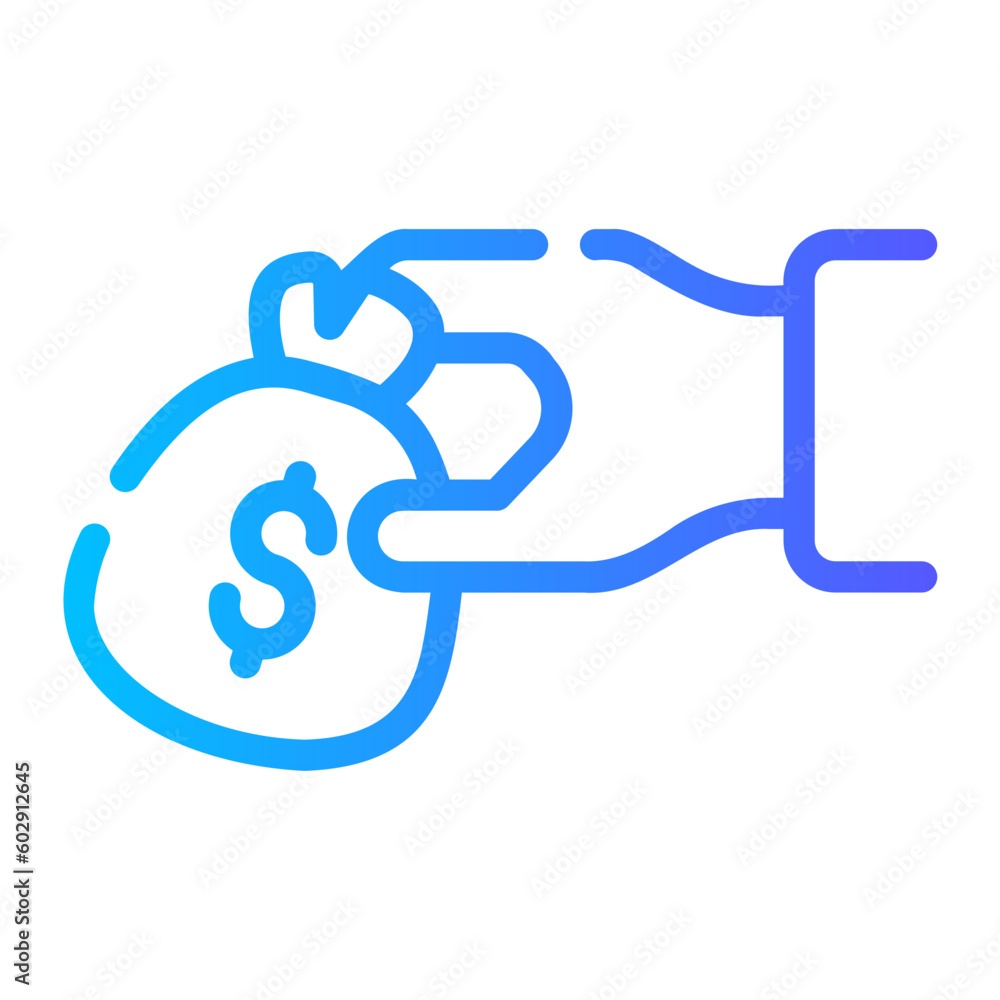 almsgiving Line Gradient Icon almsgiving Line Gradient Icon