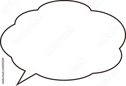 雲形吹き出し　実線　白塗り
