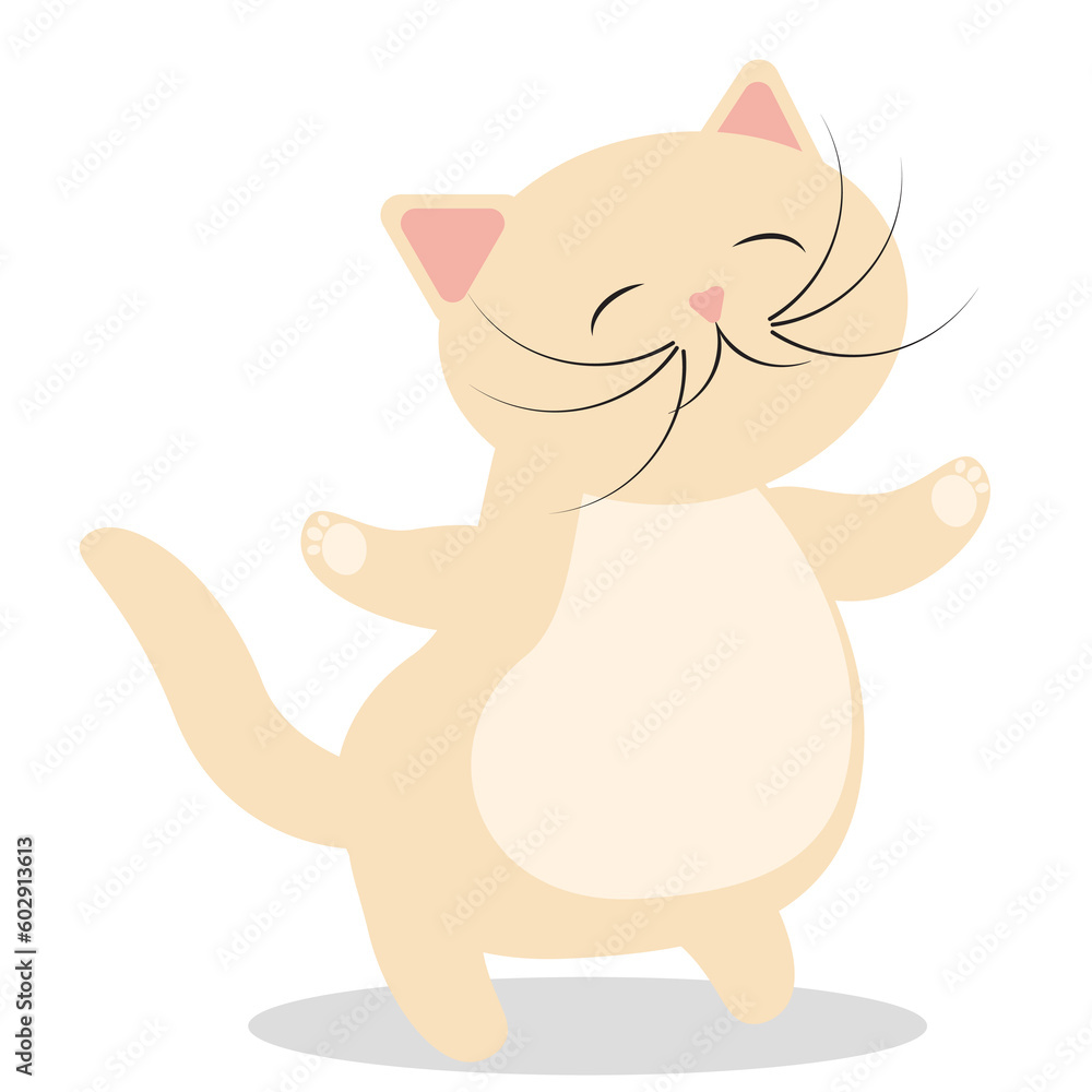 simple vector illustration small cartoon cat simple vector illustration small cartoon cat