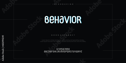 Modern abstract digital alphabet font. Minimal technology typography, Creative urban sport fashion futuristic font and with numbers. vector illustration