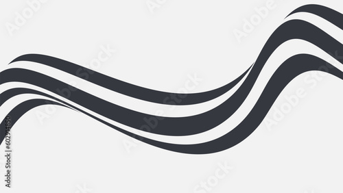 Abstract wave background, black and white wavy stripes or lines design.Optical art.