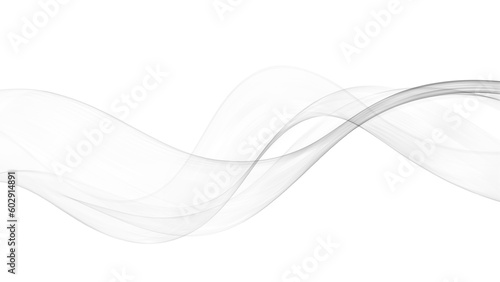 Transparent wavy lines on a white background.Abstract waves background.