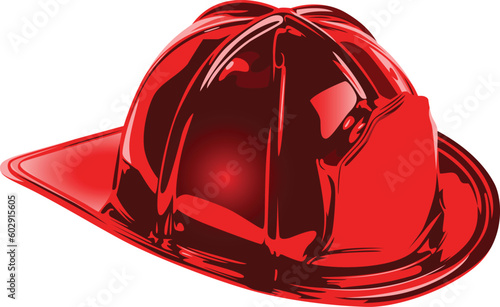 red firefighter helmet vector