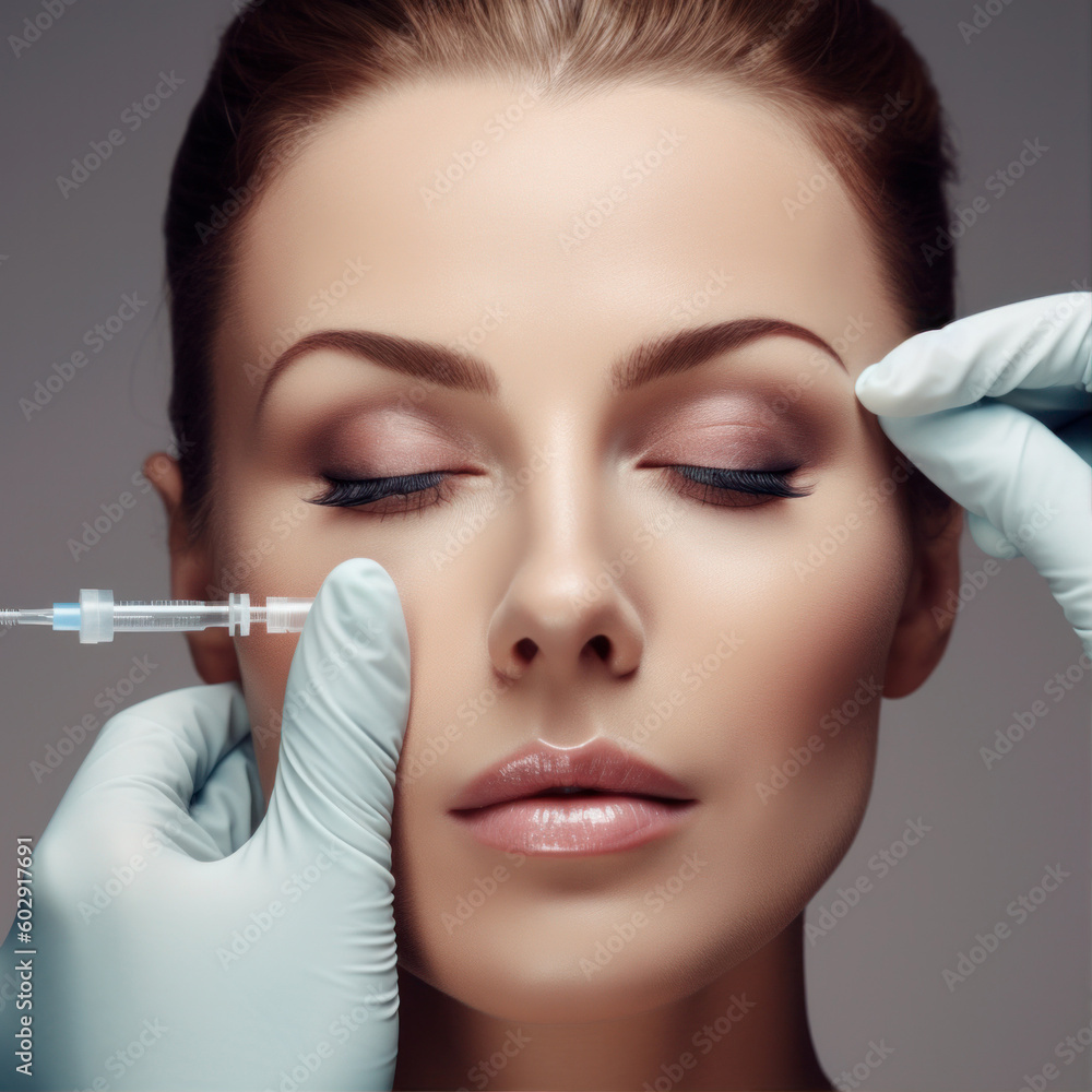 woman getting botox treatment woman getting botox treatment