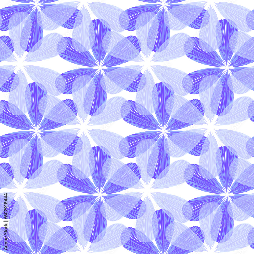 Vector seamless floral monochrome pattern of abstract blue violet petals on transparent background for fabric design Vector seamless floral monochrome pattern of abstract blue violet petals on transparent background for fabric design