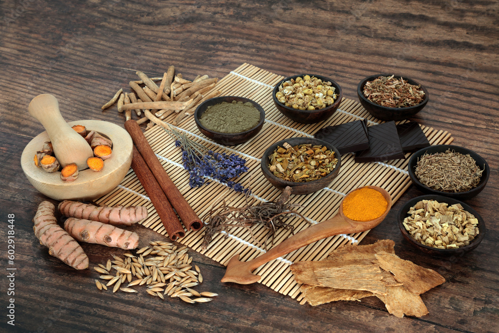 Nervine food herbal plant medicine collection. Heals and calms the