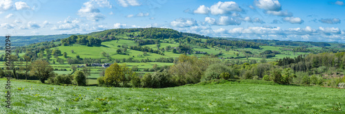 Wye Valley In Derbyshire , Looking south towards Stanton Moor