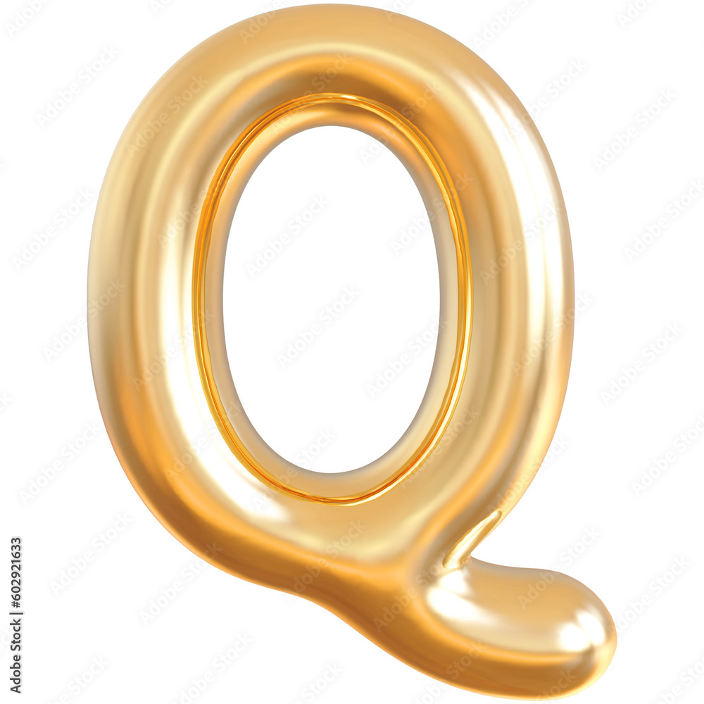Alphabet Letter Q Golden 3d font Alphabet Letter Q Golden 3d font