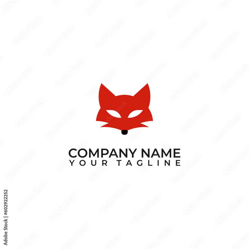 Red Fox logo simple minimalist design, vector modern animal logo Red Fox logo simple minimalist design, vector modern animal logo