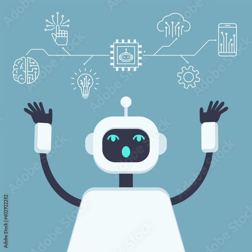 robot ai icon, chatbot symbol design,artificial intelligence robot