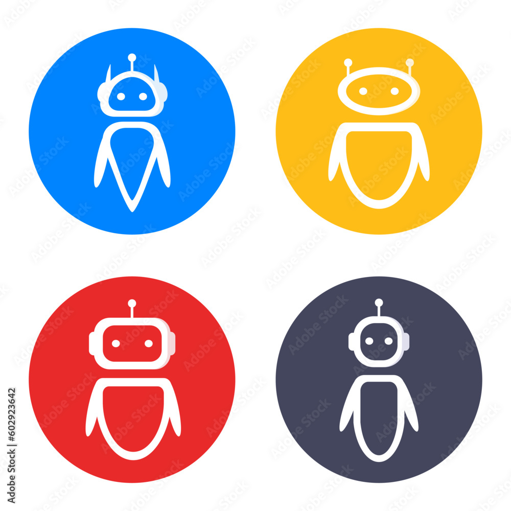 robot icon bundle, ai icon template, bot ai logo design,artificial