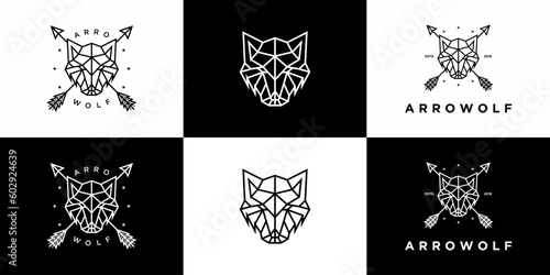 Wolf geometric logo design vector EPS10