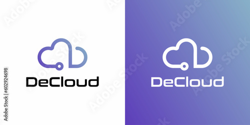cloud D logo design vector EPS10.