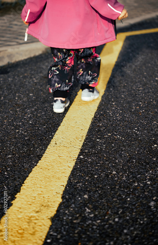Small children crossing the street photo