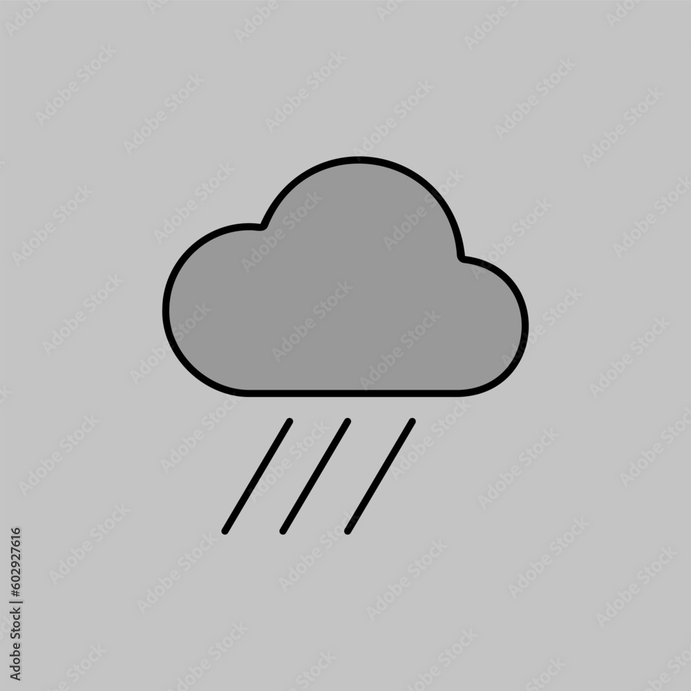 Raincloud vector isolated flat icon. Weather sign Raincloud vector isolated flat icon. Weather sign