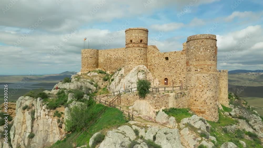 castle of capilla badajoz Breathtaking view of a castle on the top of a hill castle of capilla badajoz Breathtaking view of a castle on the top of a hill