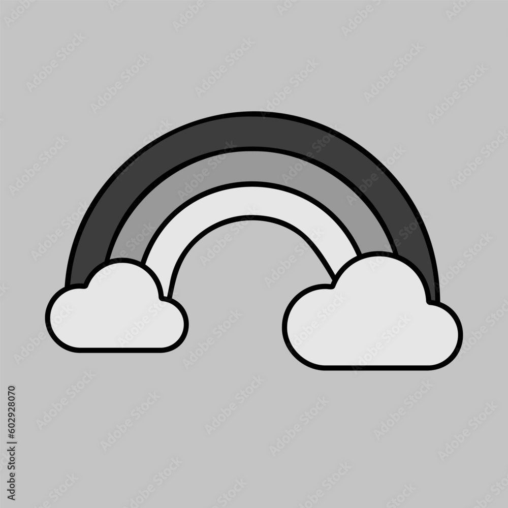 Rainbow and cloud vector icon. Weather sign Rainbow and cloud vector icon. Weather sign
