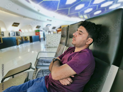 passenger waiting for a flight at the airport