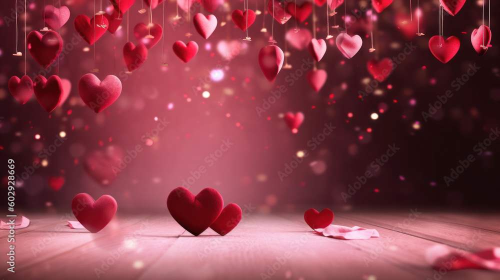 Eternal Love: A Dreamy Valentine's Day Background. Generative AI