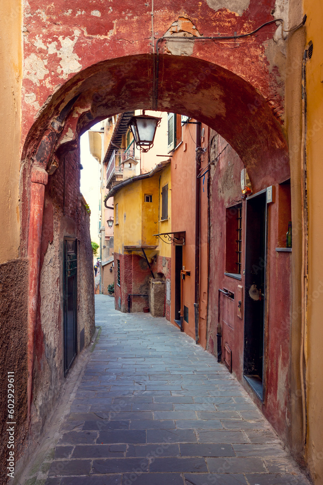 Street of old town in Portofino, Italy
