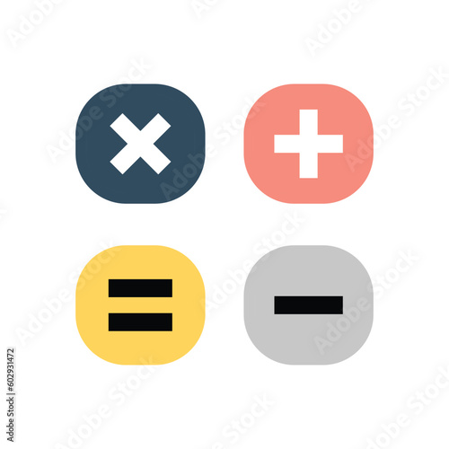 calculator ,icon, color, vector, illustration, design, template, flat, style