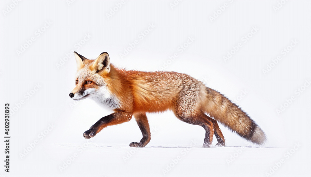 Obraz premium Gorgeously beautiful Fox, Animal, Red Fox, Running red fox