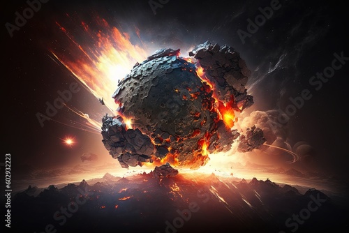 Fotografia, Obraz Asteroid impact, end of world, judgment Asteroid impact, end of world, judgment