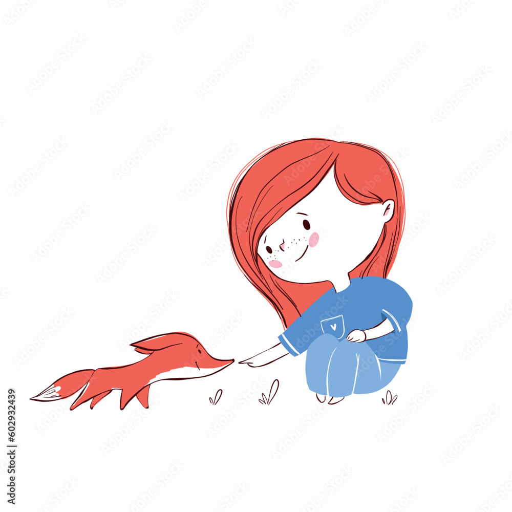 Cute little girl vector drawing. Line ink style, perfect for the girls oriented designs. Cute little girl vector drawing. Line ink style, perfect for the girls oriented designs.