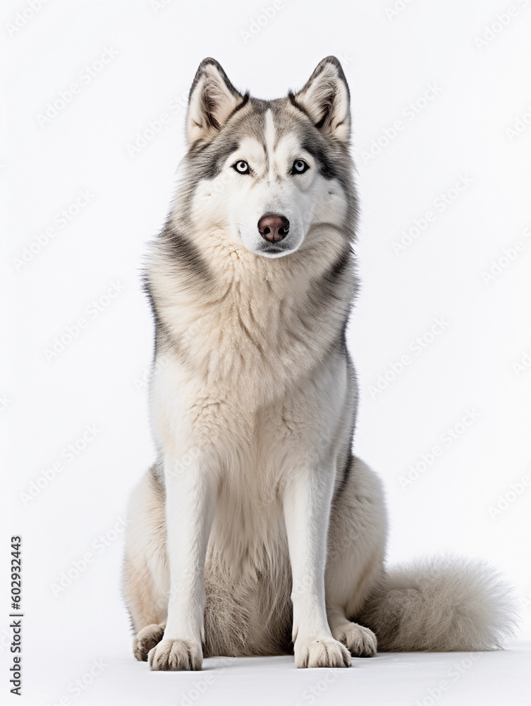 Gorgeously majestic beautiful Siberian Husky. White Husky. Cute Husky Pet.