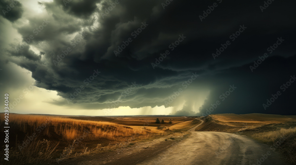 Unleashing Nature's Fury: Dark Moody Storm Clouds and Ominous Weather Warning. Generative AI Unleashing Nature's Fury: Dark Moody Storm Clouds and Ominous Weather Warning. Generative AI
