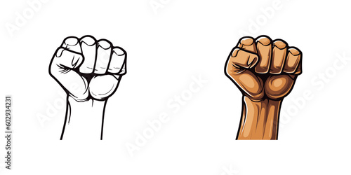 Fist logo. Rebell symbol. Vector illustration. photo