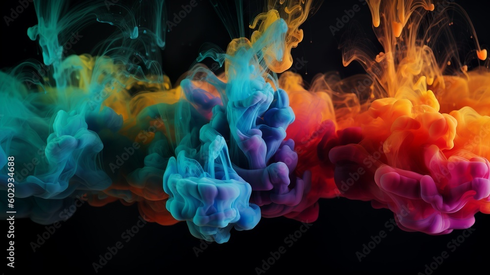 Fototapeta premium a cool and colorful paint splatter picture