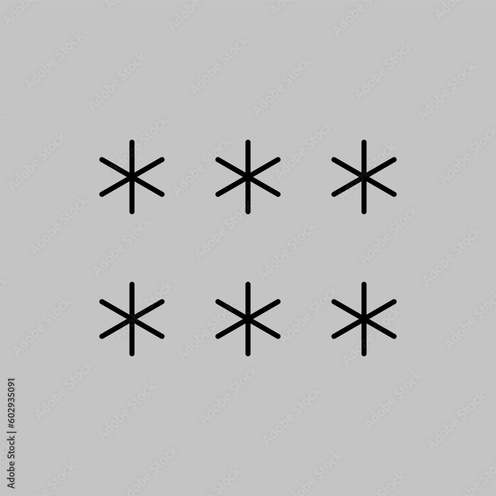 Snowflakes vector isolated flat icon. Weather sign Snowflakes vector isolated flat icon. Weather sign