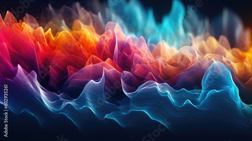 Colorful sound waves. Gener...