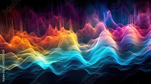 Colorful sound waves. Gener...
