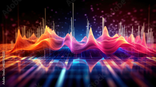 Colorful sound waves. Gener...