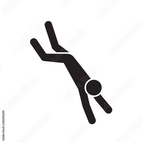 man jumping or diving icon, vector illustration 