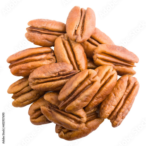 pecan, nut, isolated on white background, full depth of field