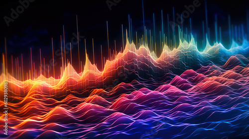 Colorful sound waves. Gener...