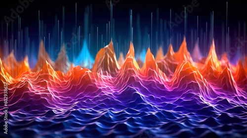 Colorful sound waves. Gener...