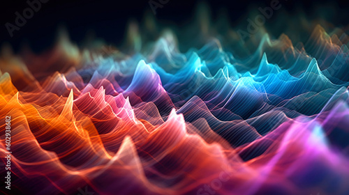 Colorful sound waves. Gener...