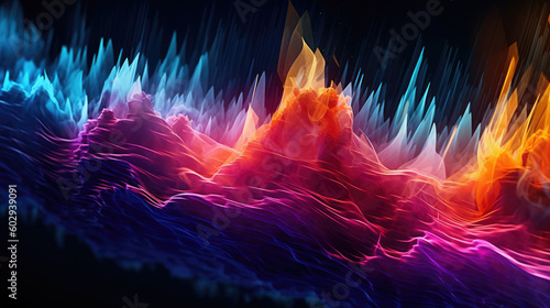 Colorful sound waves. Gener...