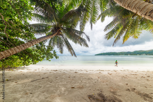 Anse Madge beach under a cloudy sky