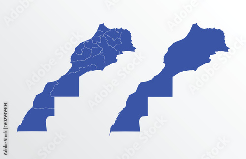 Morocco map vector illustration. blue color on white background